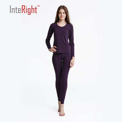 

INTERIGHT Qiu Qiu Qiu Qiu new modal round necklace underwear set wine red