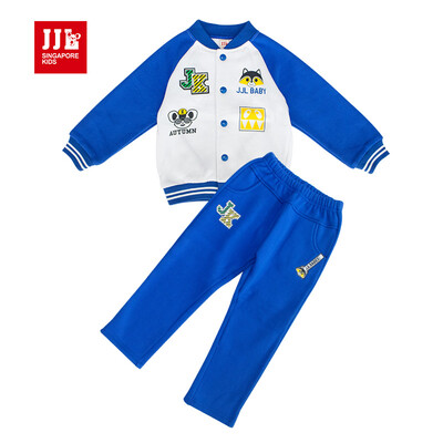 

JJLKIDS Partner Club children's clothing boy suit autumn children's baseball jacket casual pants two-piece kit BQZ63109 green onions 80