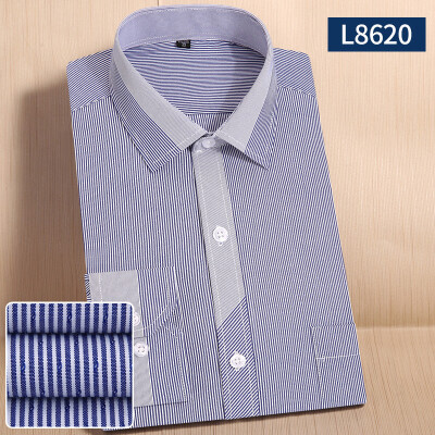 

Business Gentleman Men Middle Age Long Sleeve Shirt Spring Stripe