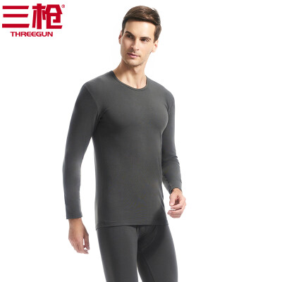 

Three guns cotton Lycra men&women thermal underwear sets of skin soft cotton Lycra round neck Slim men&women Qiuyi Qiukuo sets mens army green