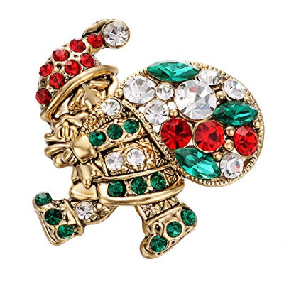 

Yoursfs Rhinestone Santa Brooch Pin Симпатичные Санта-Клауса Рождественские броши Pin