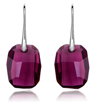 

High Quality Jewelry Big Blue Crystal Long Drop Dangle Earrings For Women Vintage Fashion Jewelry 5322