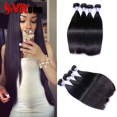 

Brazilian Straight Hair 4 Bundles 7A Unprocessed Virgin Brazilian Straight Human Hair Weave Bundles Natural Black Color