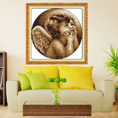 

Needlework,DIY DMC Cross stitch,Sets For Embroidery kits,Looking angel Patterns Counted Cross-Stitching,Wall Home Decor