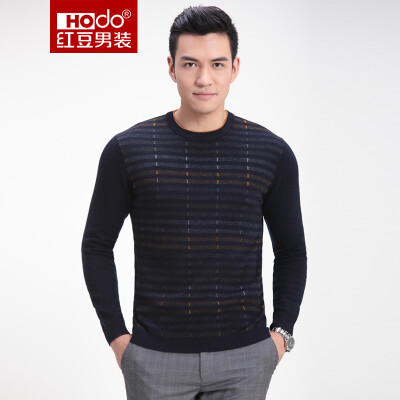 

Red beans Hodo men sweater men fashion jacquard men round neck sweater B1 blue 110