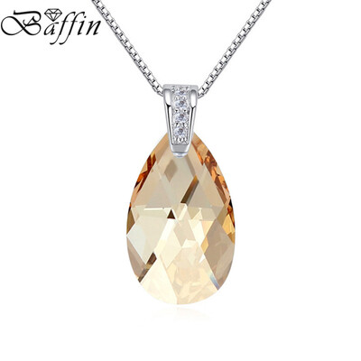 

BAFFIN Classic Water Drop Pendant Necklace Crystals From SWAROVSKI Elements Rhodium Plated Chain Collares For Women