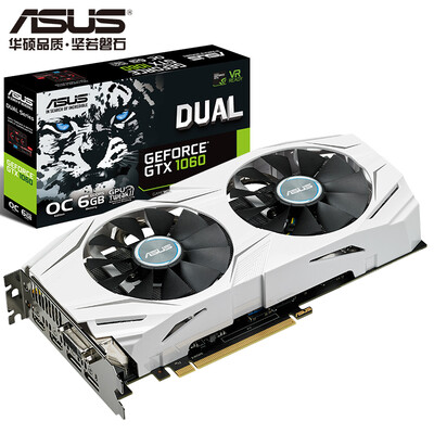 

ASUS DUAL-GTX GTX1060-O6G 1569-1809 МГц 6G / 8GHz GDDR5 PCI-E3.0 графическая карта