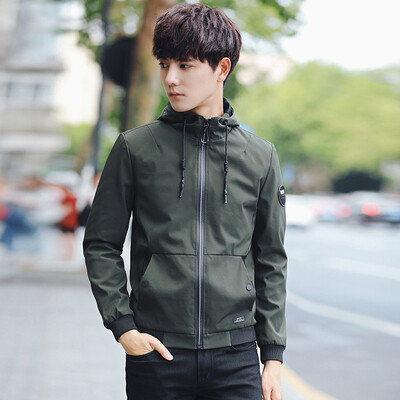 

Jackets fall new hooded youth casual handsome Slim Jackets Men's coat trend as gift for men's