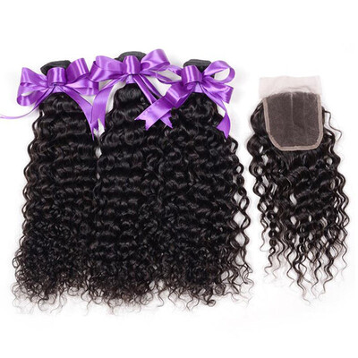 

Nig Cute Hair Peruvian Kinky Curly Hair With Closure 3 Bundles 8A Grade Peruvian Kinky Curly Virgin Human Hair With Closure