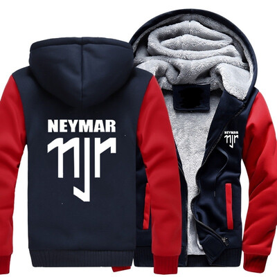 

2018 New USA SIZE Men Winter Autumn Hoodies NEYMAR 11JR pattern Fleece Coat Baseball Uniform Sportswear Jacket wool