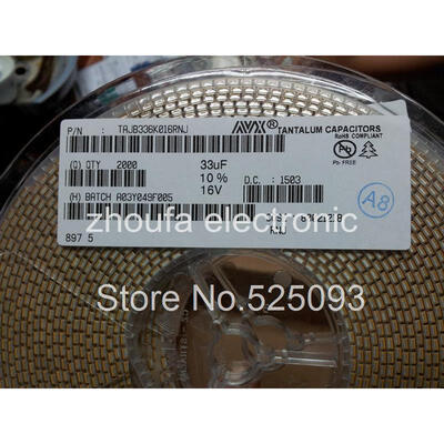 

100pcslot TAJB336K016RNJ AVX Tantalum Capacitor 1210 3528 B 336K 33uF 16V SMD 16V 33uF 10