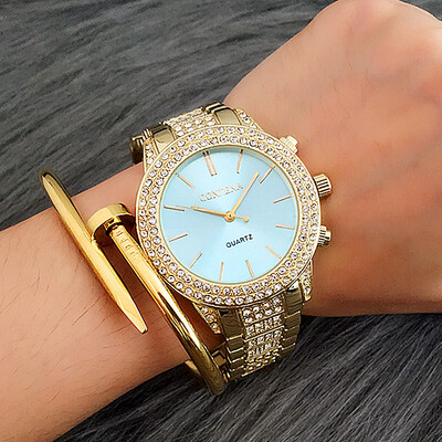 

CONTENA Luxury Fashion Style Ladies Crystal Watches Full Diamonds Business Women Dress Quartz-Watch