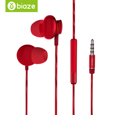 

BIAZE headphones ear-style wheat-controlled compatible mobile phone computer general-purpose game music sports running headphones for Andrews Apple E9 China Red