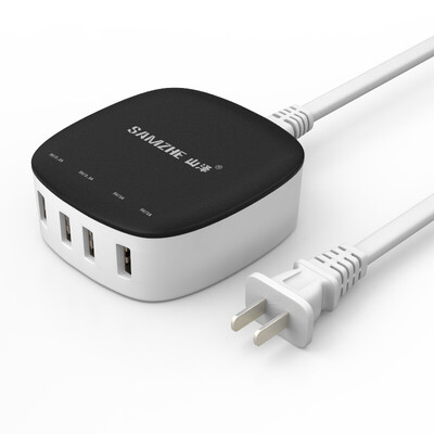 

Shanze (SAMZHE) SZU-01 4-port USB high-power charger multi-port USB portable travel charge head fast charge power adapter Andrews Apple mobile phone flat plate general black