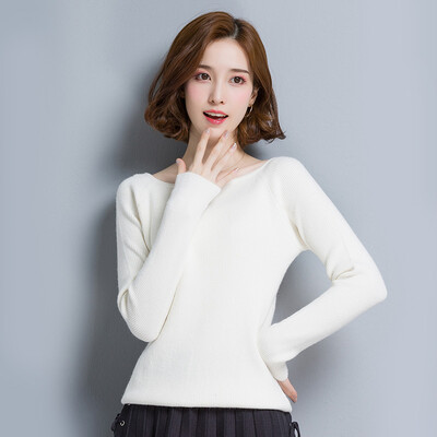 

Markentsee 2017 new women&39s autumn Korean version of the sweater sweater sweater collar collar body collar jacket FF656 meters white uniform