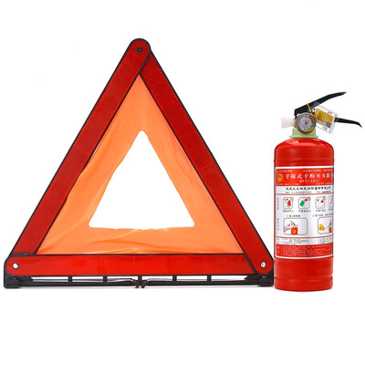 

Shenlong car fire extinguisher 1 kg warning triangle portable dry powder fire extinguisher MFZ ABC1 reflective warning sign safe driving set