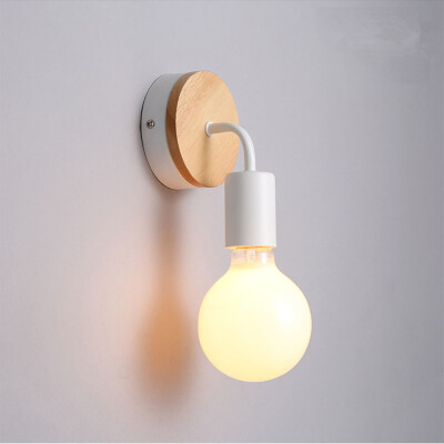 

BOKT Industrial Wall Sconces 1-Light Wall Lamp Simple Sconces wall Lighting Use E26 Bulb White Metal Finish