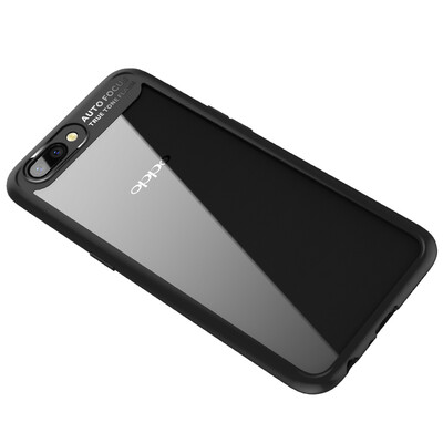 

ROCK oppo r11 cell phone case crystal clear transparent hard&soft shell R11 silicone case black