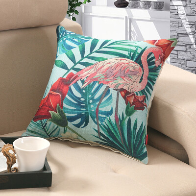 

NanJiren Pillow Home textile Linen Sofa Cushion Office car pillow Heart Flamingo 45 * 45cm