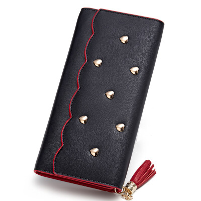 

Shark VISHARK ladies wallet long leather tassel heart-shaped multi-function clutch DS60681965 dark gray