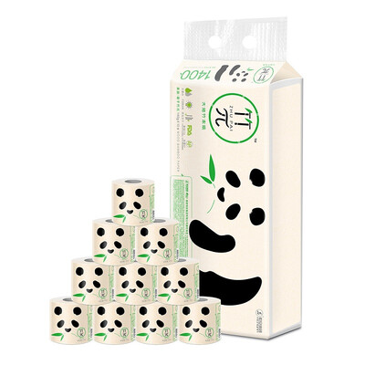 

Bamboo π original bamboo pulp roll natural no incense 140 grams 10 tablets installed 3 layers of health does not bleach character color toilet paper