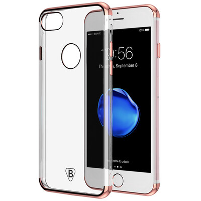 

BIAZE Apple 7/8 телефон оболочка iPhone7 / 8 защитная крышка покрытие TPU все включено анти-падение прозрачной мягкой оболочки кристалл цветной серии JK115-розовое золото