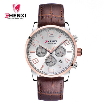 

CHENXI Men Gold Quartz Watches Luxury Luminous Dress Watch Men Calendar Chronograph Wrist Watches