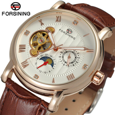

2017 Forsining Men Mechanical Watches Men Luxury Brand Automatic Leather Dress Wristwatch Unique Clock
