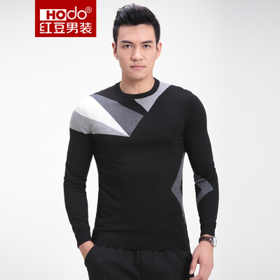 

Красные бобы Hodo Men Business Повседневные мужчины Slim Round Knitted Sweater S1 Черный 115