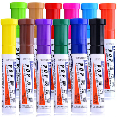

BAOKE (BAOKE) MK820-12 POP Марк Pen Pen Set Плакат Реклама Щетка Цвет Марк Pen 12мм 12 цветов