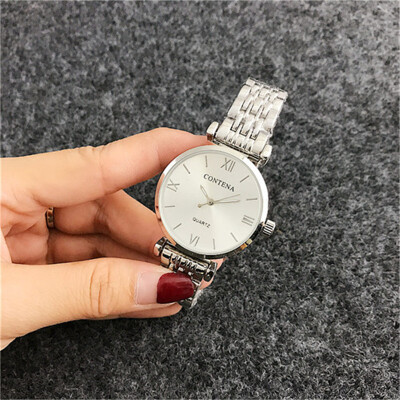 

Simple Fashion Ladies Quartz Dress Watch Contena New Luxury Stainless Steel Women Elegant Gold Watches