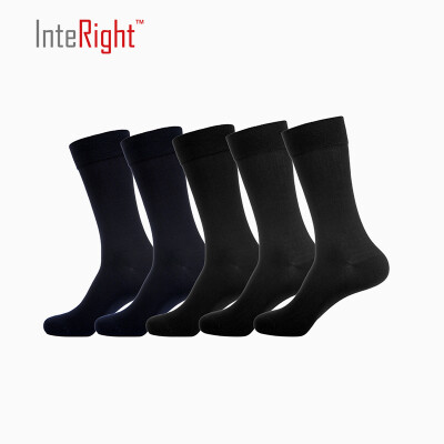 

INTERIGHT smear sticky business men socks 5 pairs of mixed color uniform