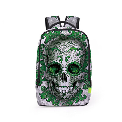 

Fashion Casual 3D Rose Flower Punk Skull Printing Backpack Student Campus Schoolbag Travel Shoulder Bag Halloween bag