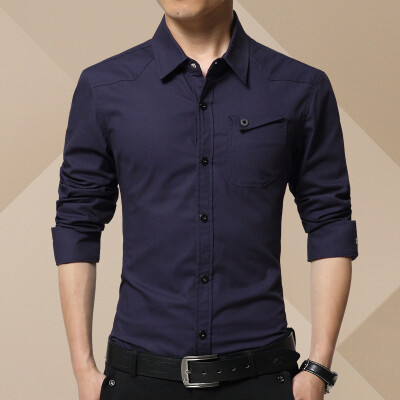 

Winter men's side plus cashmere thicken warm long-sleeved shirt as gift for men