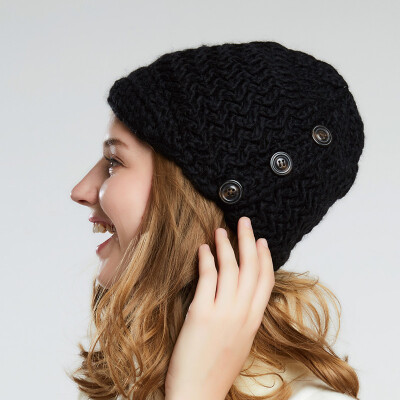 

LACKPARD lady winter warm wool hat outdoor head cap fashion casual ear protection knitted cap