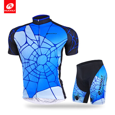

Nuckily cycling short sleeve jersey with short spider man summer suit for men AJ232BK293