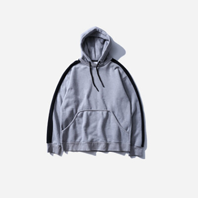 

Retro sports tide brand men sweater 2017 autumn and winter new neck hooded sweater men side zipper