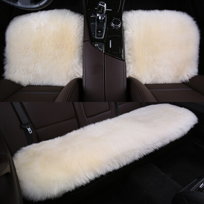

Antarctic people nanjiren wool cushions in the long hair cushion winter car seat cushion pad car pad car dual-use car seat car home dual-use three-piece pearl white