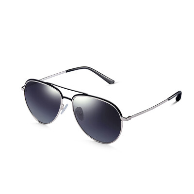 

QINA that male sunglasses men sunglasses tide new driver Polarized Pilot Rudder mirror QN7000C11 bright silver frame