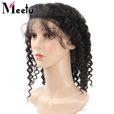 

Meetu Hair Cheap Deep Wave Lace Frontal Wig Non-Remy Hair Brazilian Deep Wave Lace Frontal Wig