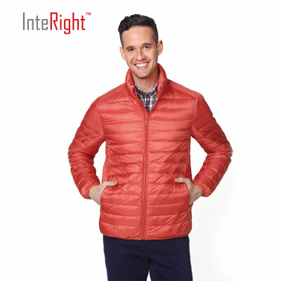 

INTERIGHT 90 white duck down the men stand up with ultra-light portable down jacket orange  code