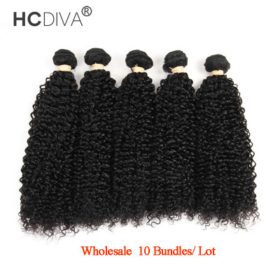 

HCDIVA Peruvian Virgin Hair Kinky Curly 10 Bundles Deal Natural Black Can Be Dyed&Bleached