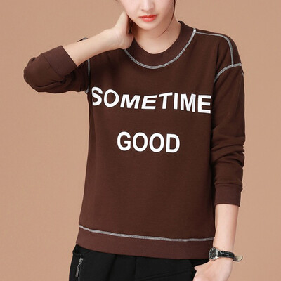 

City plus CITYPLUS 2017 autumn&winter new women&39s literary&artistic letters printed long-sleeved sets of cashmere sweater loose cashmere warm sweater CWWY179255 deep camel M