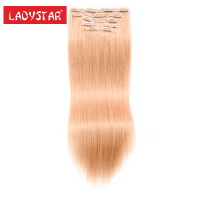 

LADYSTAR Clip In Human Hair Extension Pure Colors Blonde 100% Remy Human Hair Clips Hair Extensions Remy 7 Pcs/lot 20" 22" 24