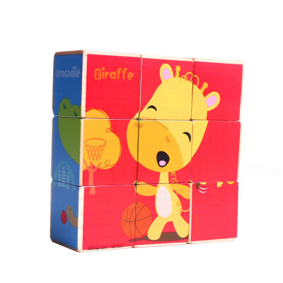 

Fisher-Price деревянная шестигранная картина девять детей стереоскопических 3d головоломки блоки из ребенка ребенка развивающие игрушки 1-2-3-6 лет FP1018