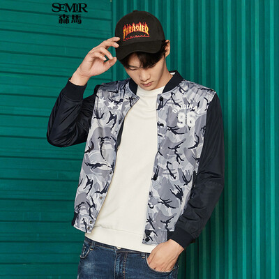 

Semir Jacket Male 2017 Fall Baseball Men's Camouflage Sports Jacket Tide Two-sided Dresser Student 13316081125 Blue Tone M