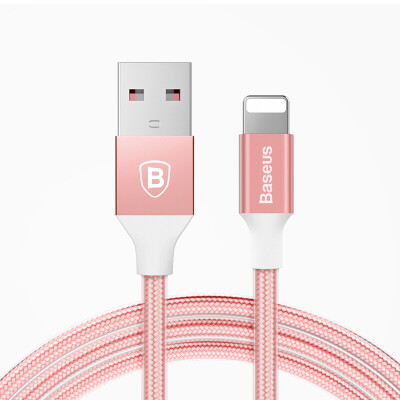 

Baseus) Apple data cable charging line Ya Yao series for Apple iphone7P / 6 / 6s / 5s mobile phone flat panel charger line power line rose gold 1 meter