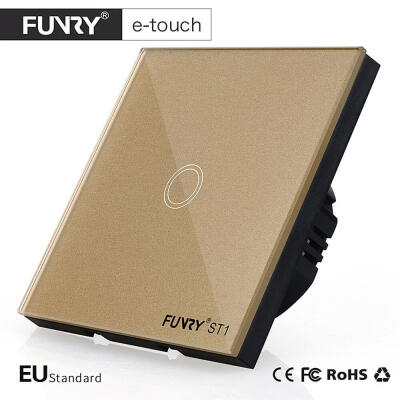

FUNRY ST1 EU Standard 1Gang Smart Remote Control/Touch Radio Light Switch Momentary Push Button Luxury Tempered Glass 433MHz