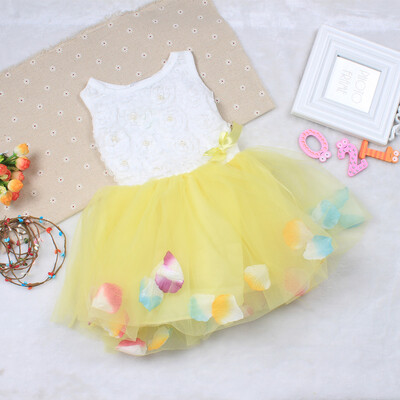 

Girls Baby Dresses Lace Flower Floral Petals Clothes Cute Princess Colorful Toddler Newborn Baby Girls Dress