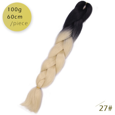 

AISI HAIR 100g/pcs 24inch Kanekalon Jumbo Braids Hair Ombre Two Tone Colored Synthetic Hair for Dolls Crochet Hair